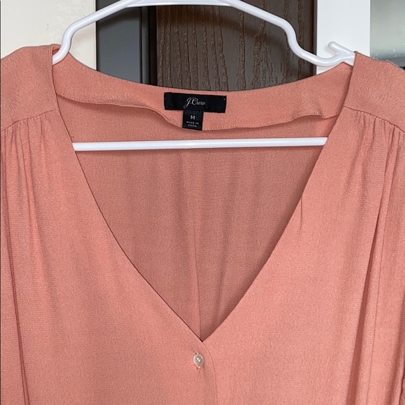 J. Crew V-Neck Peplum Button Blouse - Picture 5 of 6